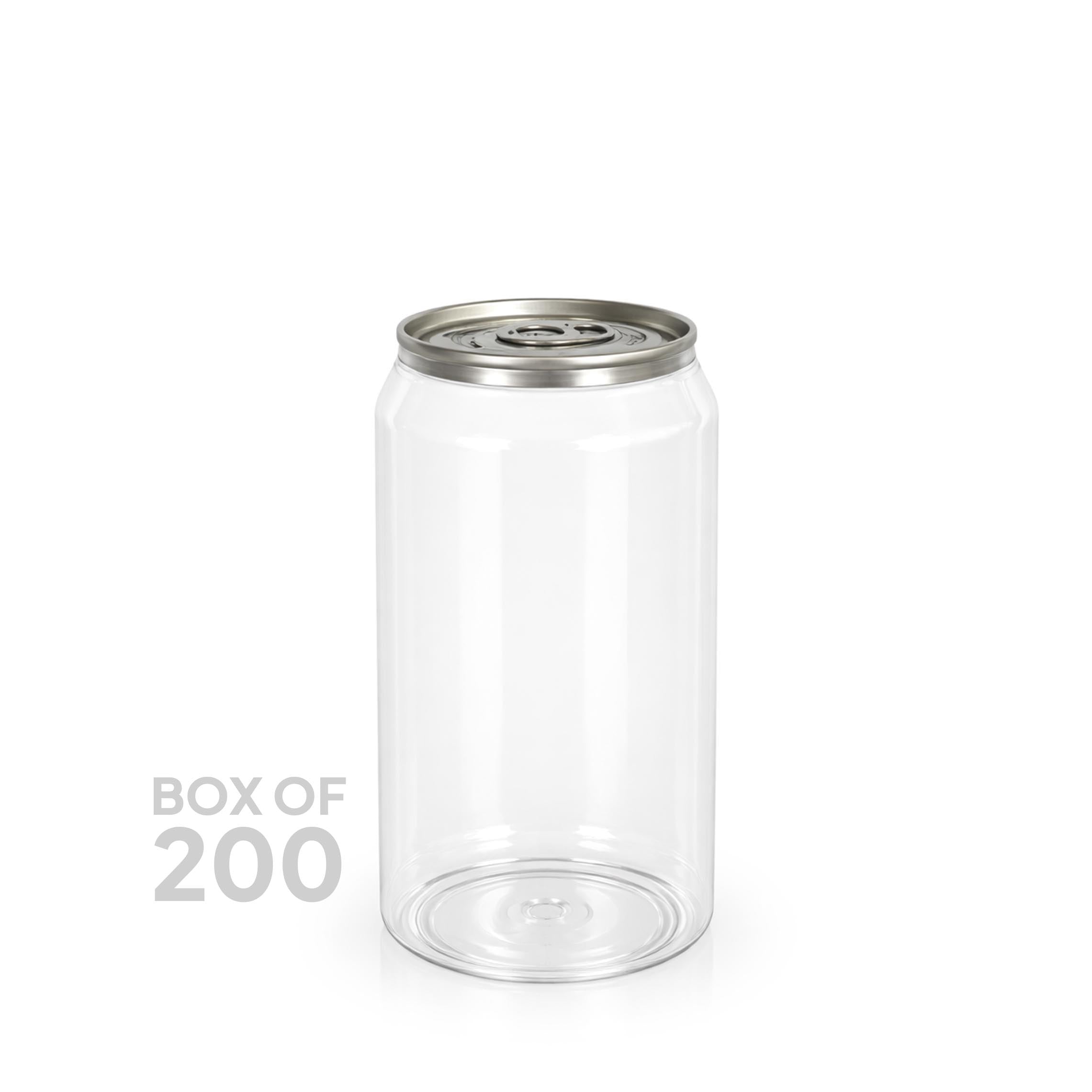 330ml PET Cans with lids (Box of 200)